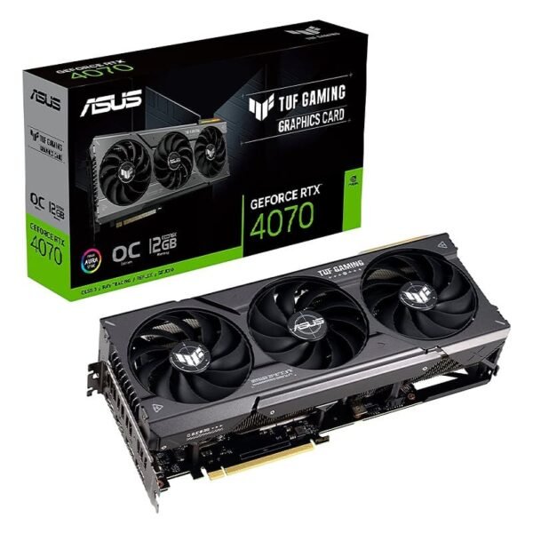 TARJETA DE VIDEO ASUS (TUF-RTX4070-O12G-GAMING) 192BIT,PCI-E 4.0,1*HDMI2.1A,3*DP1.4A,TRI FAN